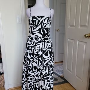 Rachel Zoe Black and White Abstract Print Dress